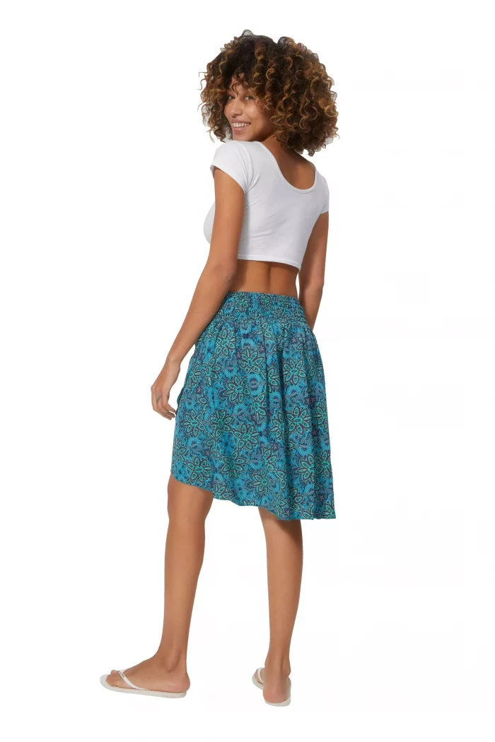 Jupe portefeuille asymétrique Bleue floral - JIP0035A – Image 2