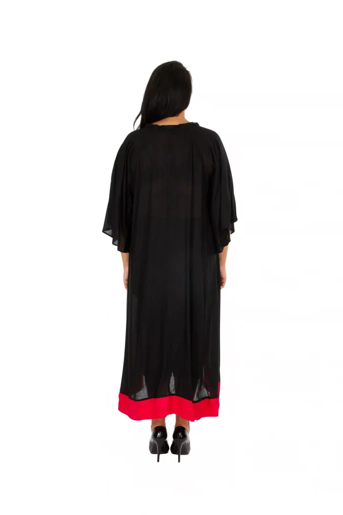 Robe asymétrique noire et rouge - BMAXIP0001 – Image 2