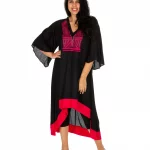 Robe asymétrique noire et rouge - BMAXIP0001