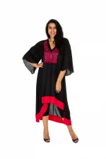 Robe asymétrique noire et rouge - BMAXIP0001