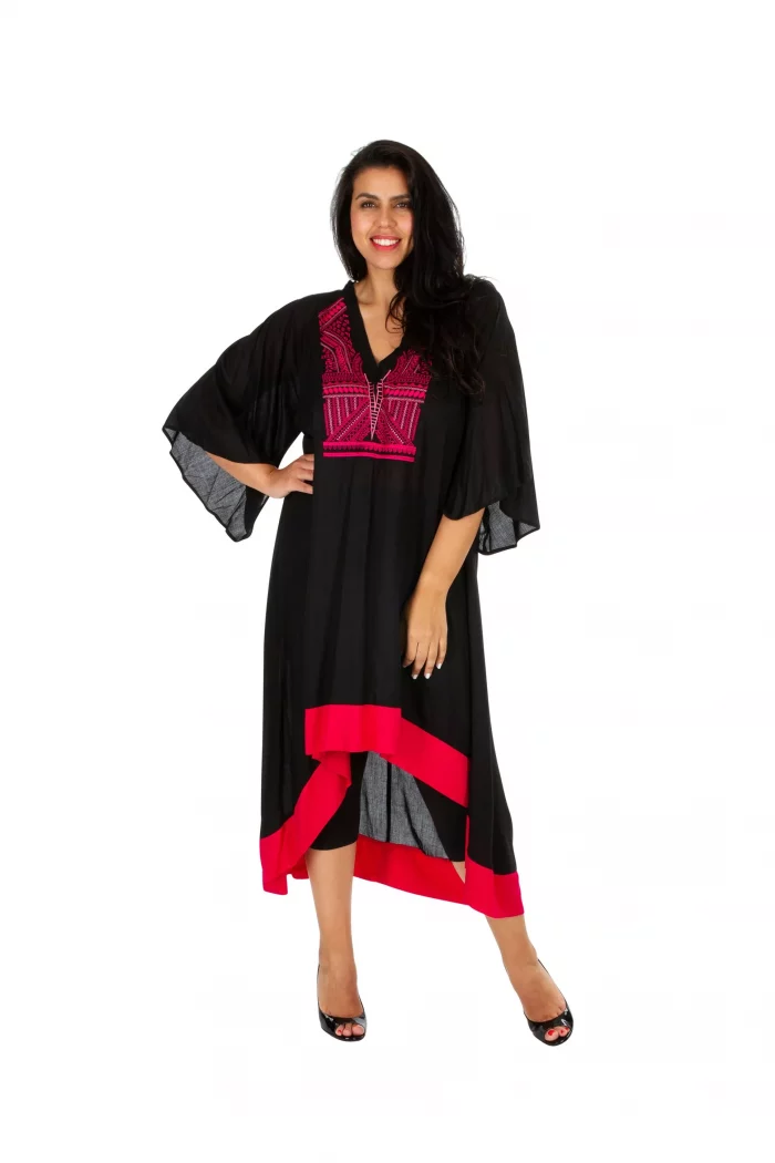 Robe asymétrique noire et rouge - BMAXIP0001 – Image 1