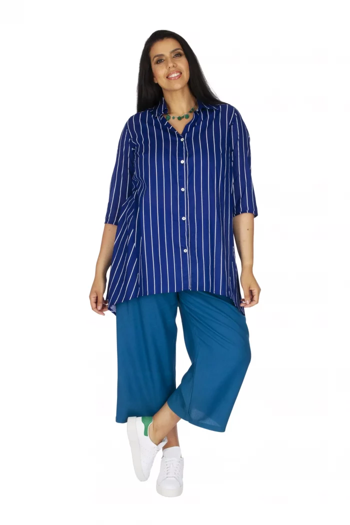Chemise Bleu marine à rayures blanches - CHP0120A – Image 1