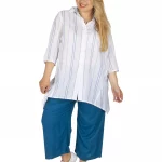 Chemise Blanche à rayures bleues - CHP0120B