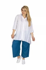 Chemise Blanche à rayures bleues - CHP0120B