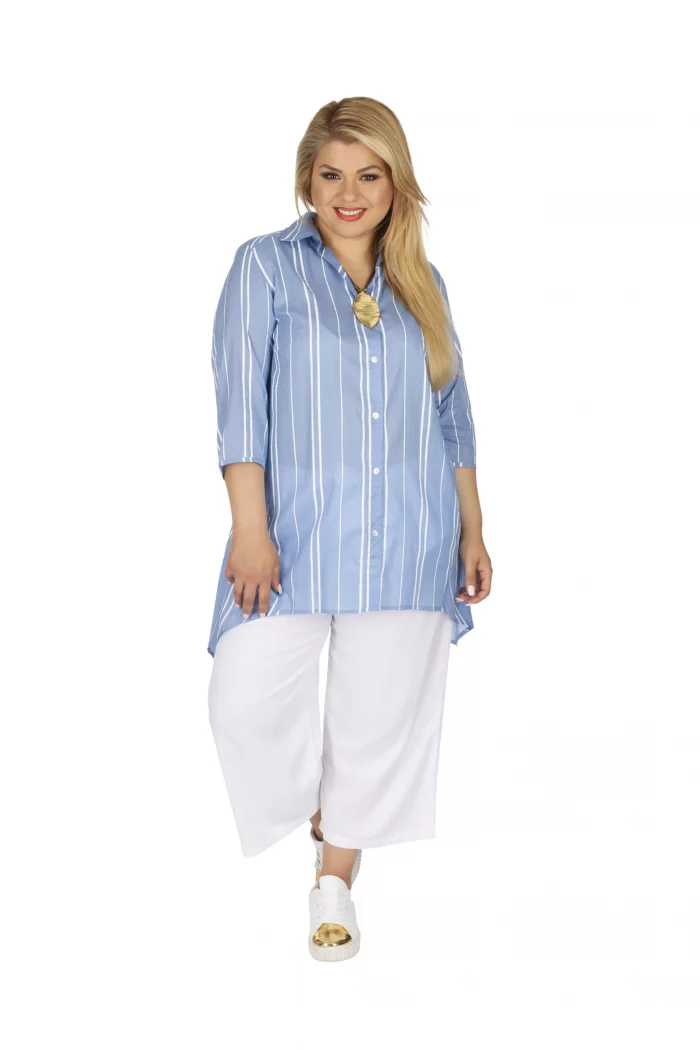 Chemise Bleu clair à rayures blanches - CHP0120C – Image 1