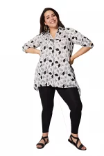 Chemisier en coton Blanc à motifs - CHP0122A
