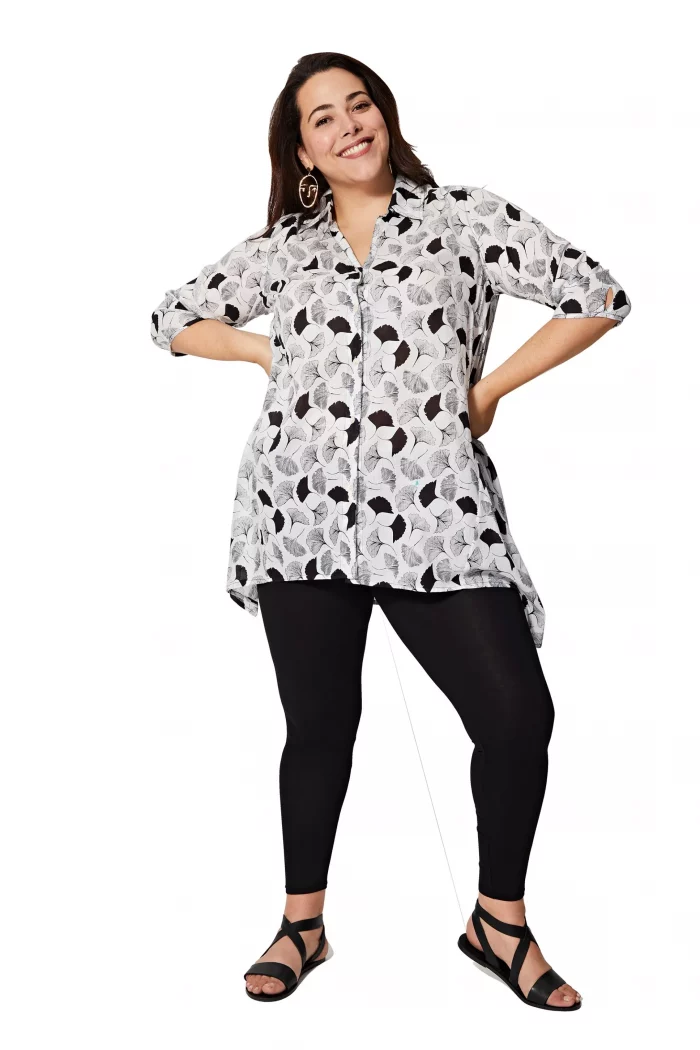 Chemisier en coton Blanc à motifs - CHP0122A – Image 1