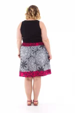 Jupe courte Blanche et rose à motifs - JUP0015 – Image 2