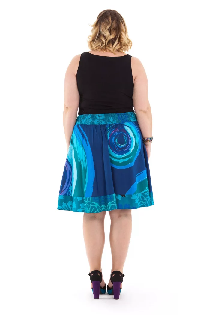 Jupe courte ethnique Bleue - JUP0014 – Image 2