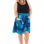 Jupe courte ethnique Bleue - JUP0014