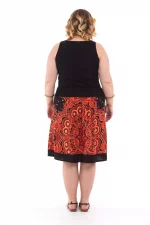 Jupe courte ethnique Noire à motifs rouge - JUP0011 – Image 2