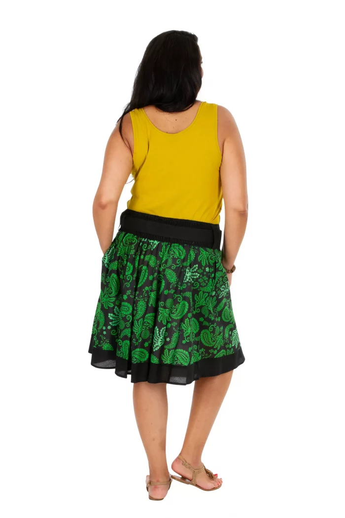 Jupe courte Noire et verte - JUP0034A – Image 2