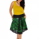Jupe courte Noire et verte - JUP0034A