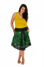 Jupe courte Noire et verte - JUP0034A