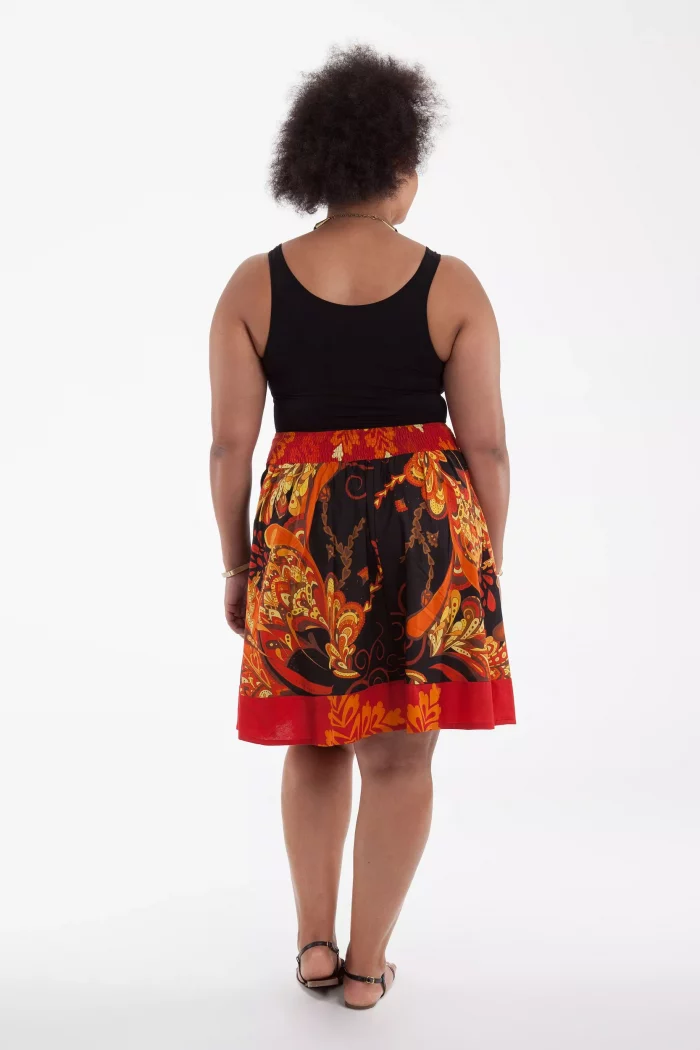 Jupe courte éclatante Rouge, jaune orange - JUP0016 – Image 2