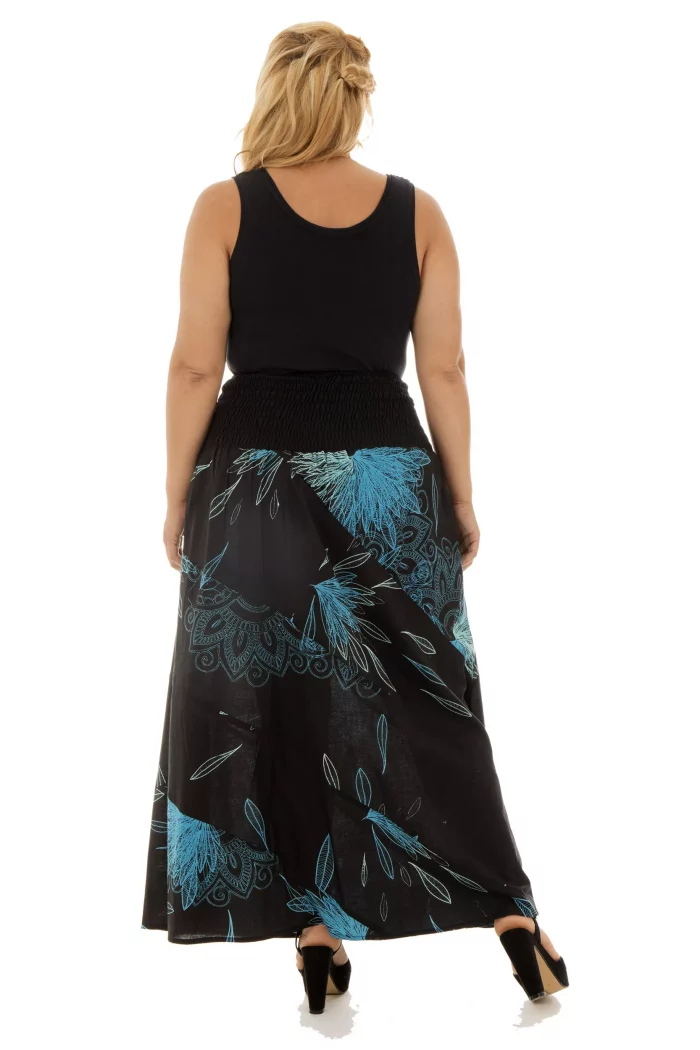 Jupe longue taille haute Noire et bleue - JUP0032A – Image 2