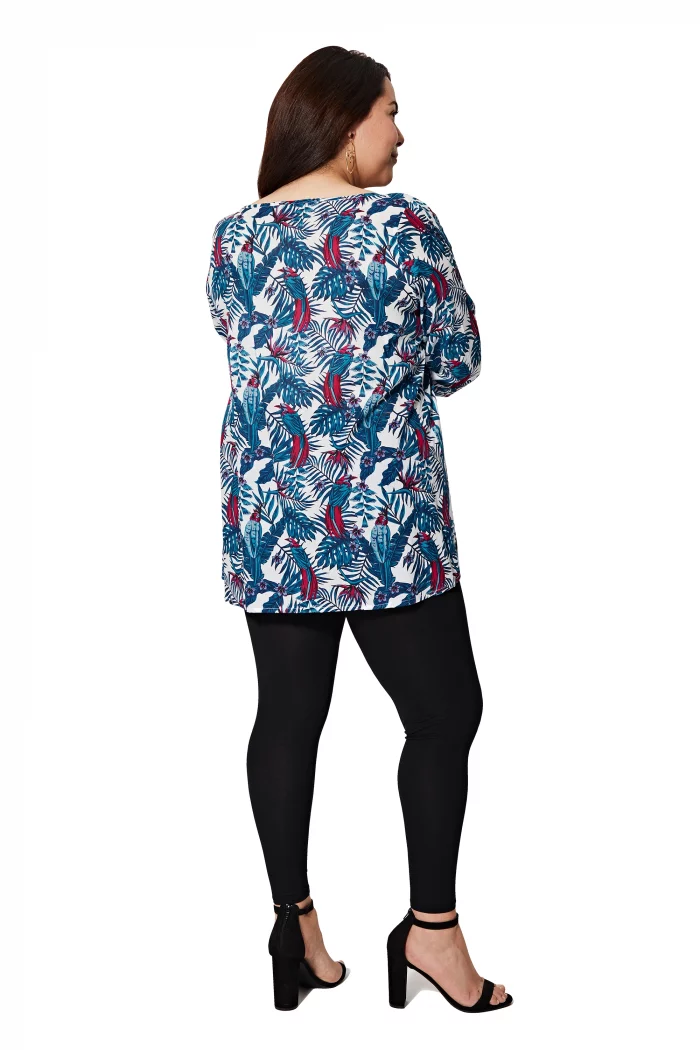 Top à motifs tropicaux à manches 3/4 - TUP0543A – Image 2