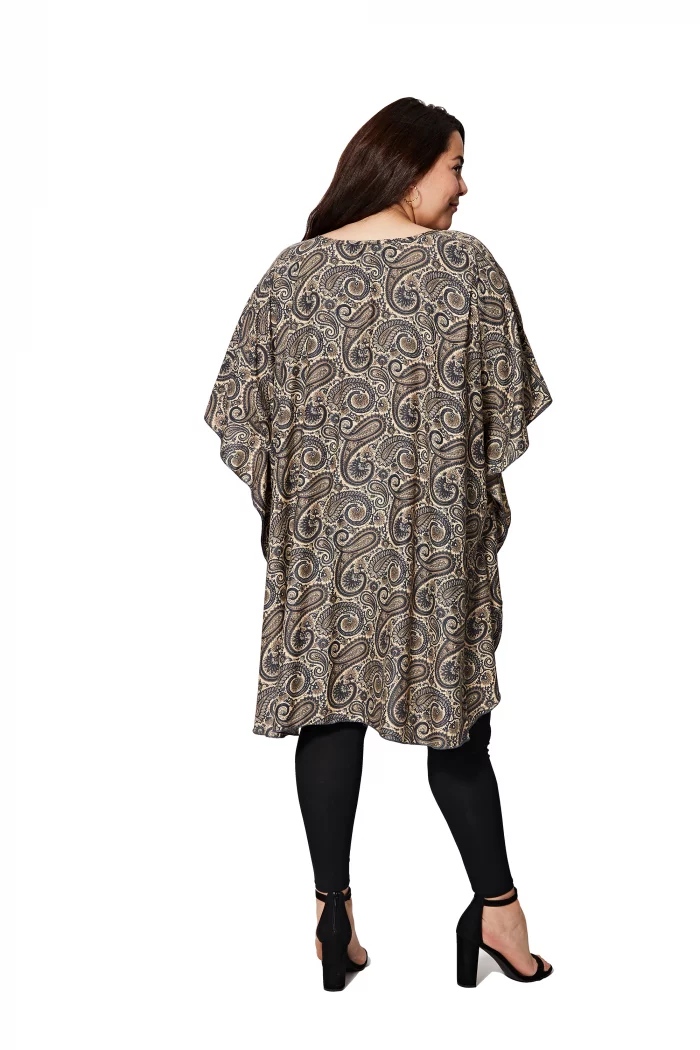 Tunique ample Bohème beige à motifs - MCTUP0206E – Image 2