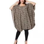 Tunique ample Bohème beige à motifs - MCTUP0206E