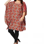 Tunique ample Bohème à motifs oranges - MCTUP0206F