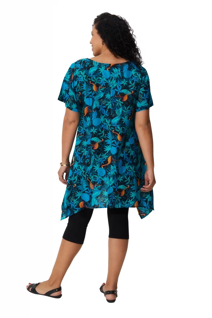 Tunique Tropicale asymétrique à manches courtes - TUP0546D – Image 2