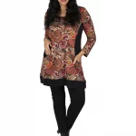 Tunique Ethnique colorée à manches longue - TUP6034G