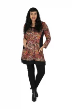 Tunique Ethnique colorée à manches longue - TUP6034G