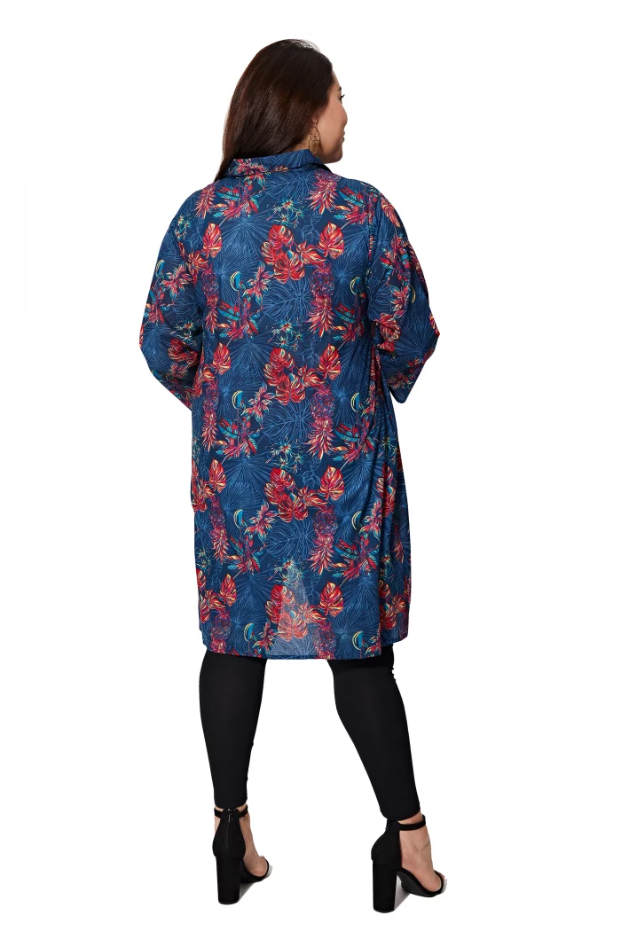 Tunique à col chemise Bleue et rouge - TUP0536A – Image 2