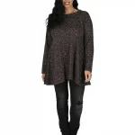 Tunique Marron à motifs ethniques à manches longues - TUP6039F