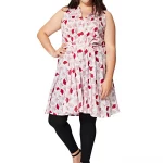 Tunique sans manches Bohème rose et rouge - TUP0539A