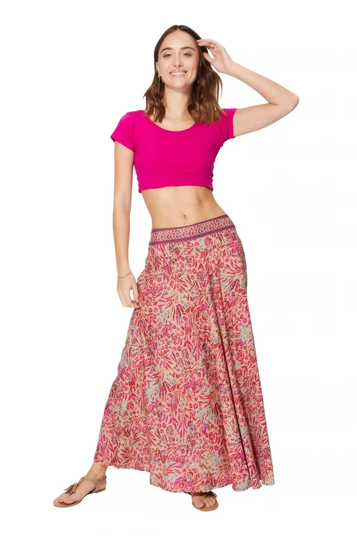 Longue jupe bohème Rose - JIP0030C – Image 1