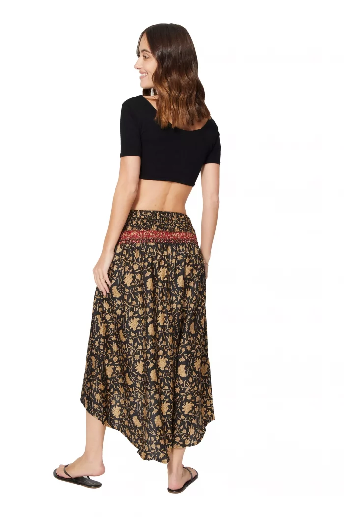 Robe / Jupe 2en1 bleu marron doré - JIP0032A – Image 3