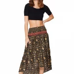 Robe / Jupe 2en1 bleu marron doré - JIP0032A