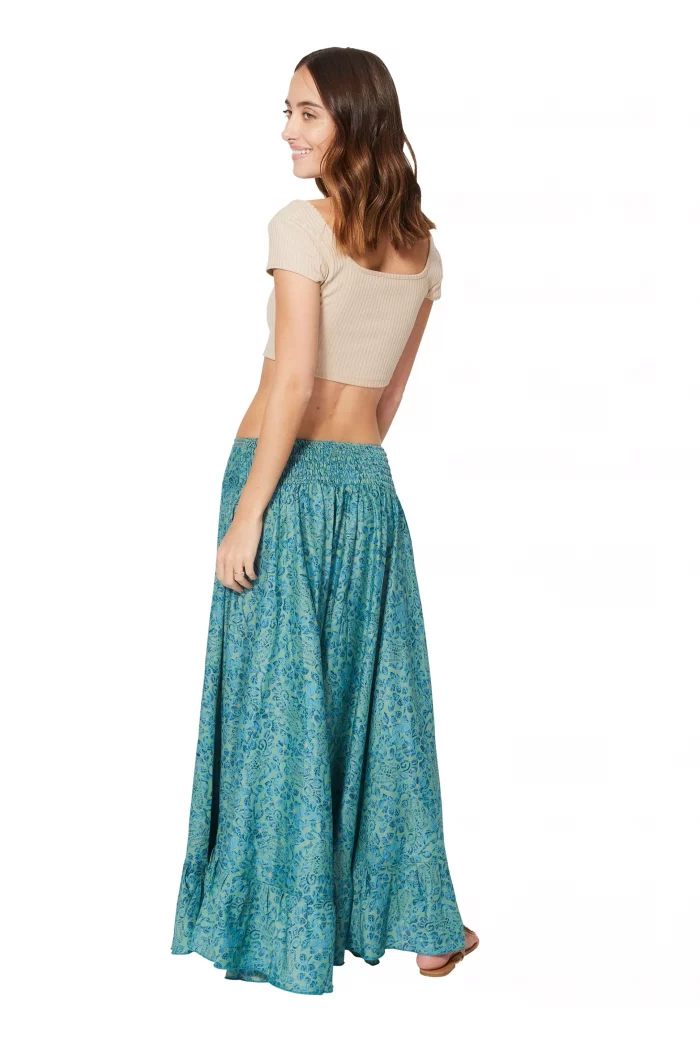 Jupe longue Bleue fendue devant - JIP0033E – Image 2