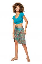 Jupe portefeuille asymétrique colorée - JIP0035B