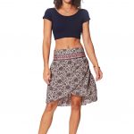 Jupe portefeuille asymétrique Marron - JIP0035E