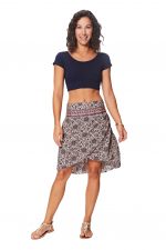 Jupe portefeuille asymétrique Marron - JIP0035E