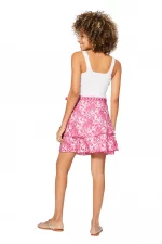 Jupe courte à nouer Blanche & rose - JIP0040B – Image 2