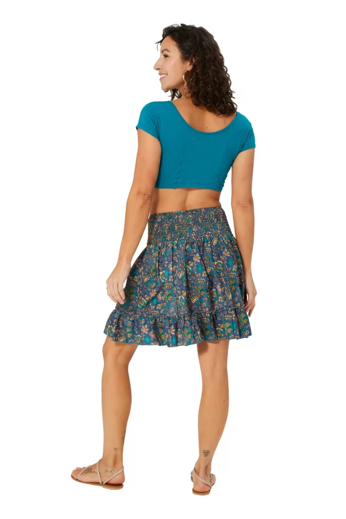 Jupe à boutons imprimé floral vintage - JIP0041A – Image 2