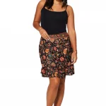 Jupe à boutons imprimé botanique - JIP0041B