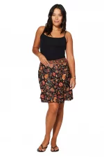 Jupe à boutons imprimé botanique - JIP0041B