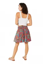 Jupe courte droite et plissée Multicolore - JIP0042A – Image 2