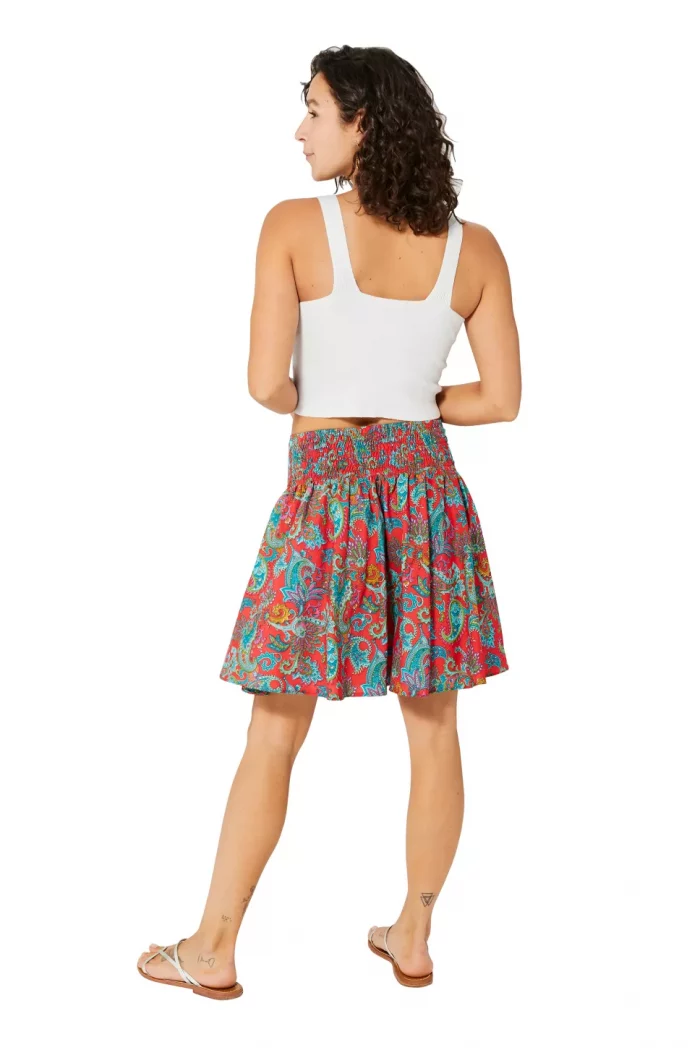 Jupe courte droite et plissée Multicolore - JIP0042A – Image 2