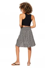 Jupe asymétrique effet portefeuille, noire & beige - JIP0043B – Image 2