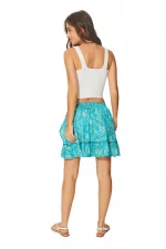 Jupe style portfeuille, bleu turquoise - JIP0044B – Image 2