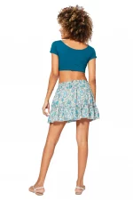 Jupe courte Bleu turquoise avec 2 poches - JIP0045B – Image 2