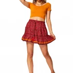 Jupe courte Rouge avec poches - JIP0045C