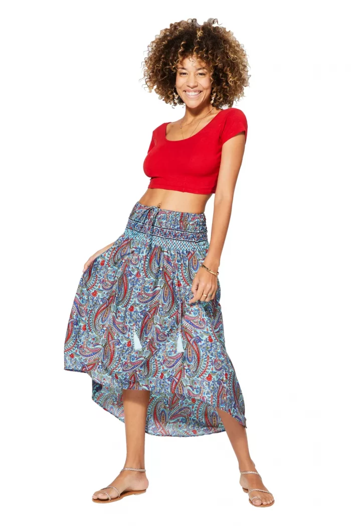 Robe / Jupe 2en1 bleu Paisley - JIP0046A – Image 2