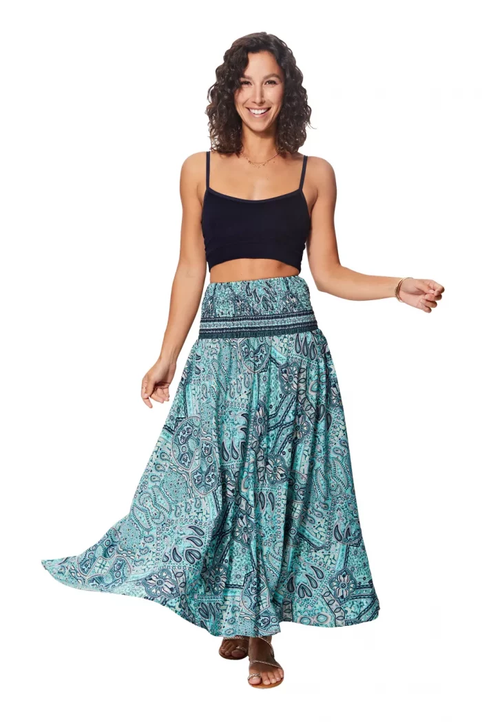 Jupe / Robe 2en1 bleu ciel avec motifs - JIP0047A – Image 1