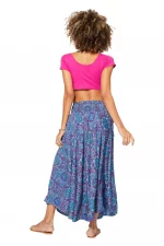 Longue jupe fluide Bleue et Violette - JIP0048B – Image 2